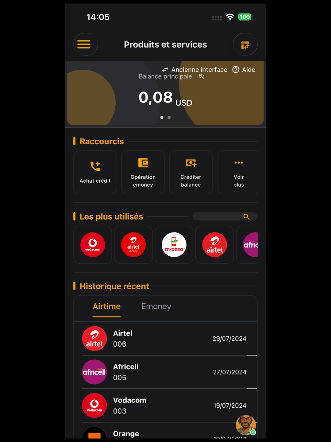 Aperçu de l'application JNapps Business